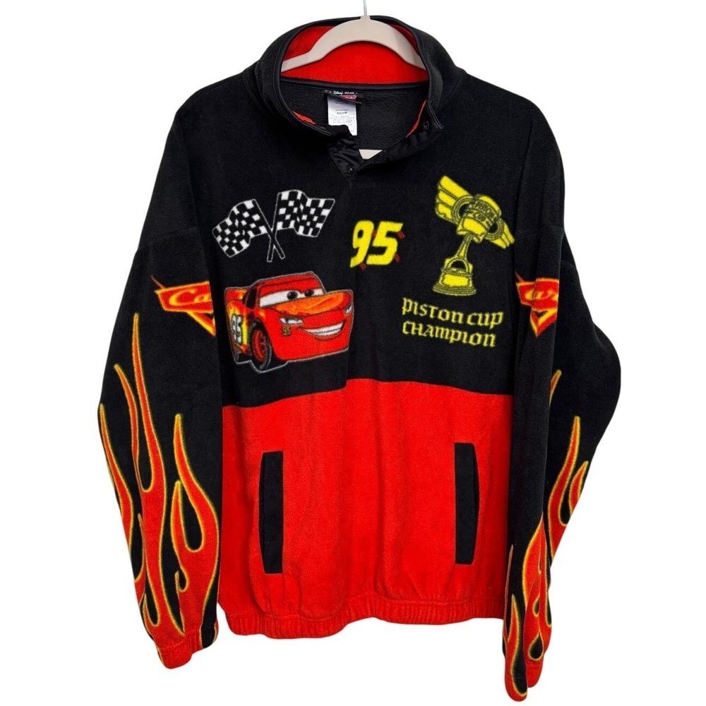 Cars Lightning McQueen Fleece Pullover S Oversized Sweatshirt Jacket Piston Cup